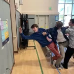 An Odyssey of the Mind team practicing spontaneous