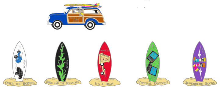 NorCal 2021 Spont Wagon and Problem Surfboard Pins