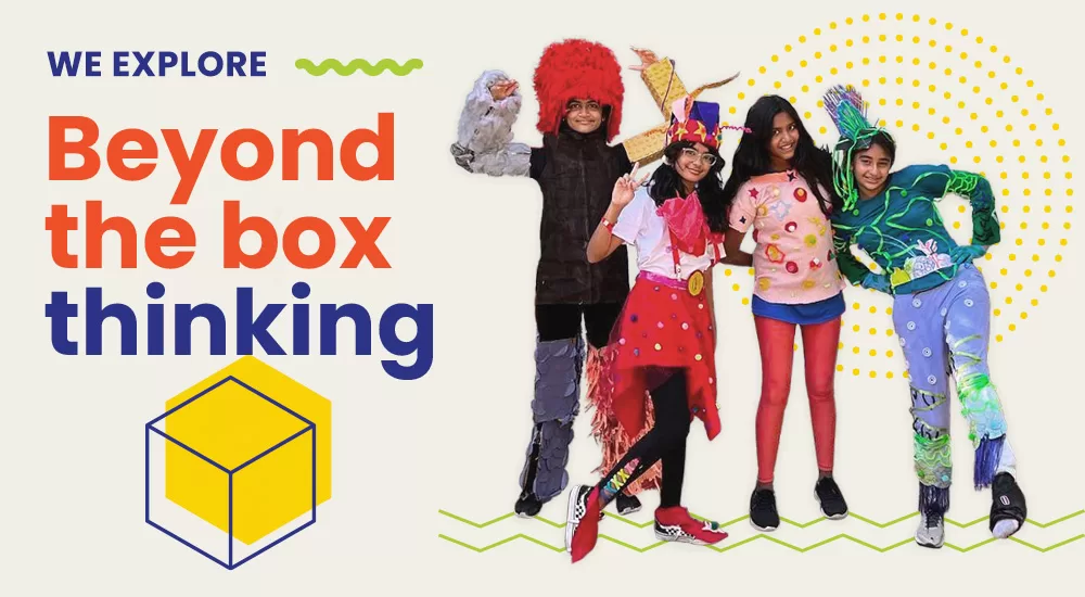 We Explore Beyond the box thinking graphic